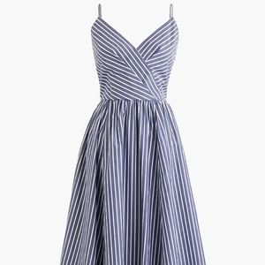 Midi Party Dress in Shirting Stripe